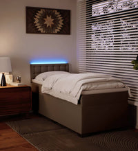 Boxspringbett mit Matratze Cappuccino-Braun 80x200cm Kunstleder