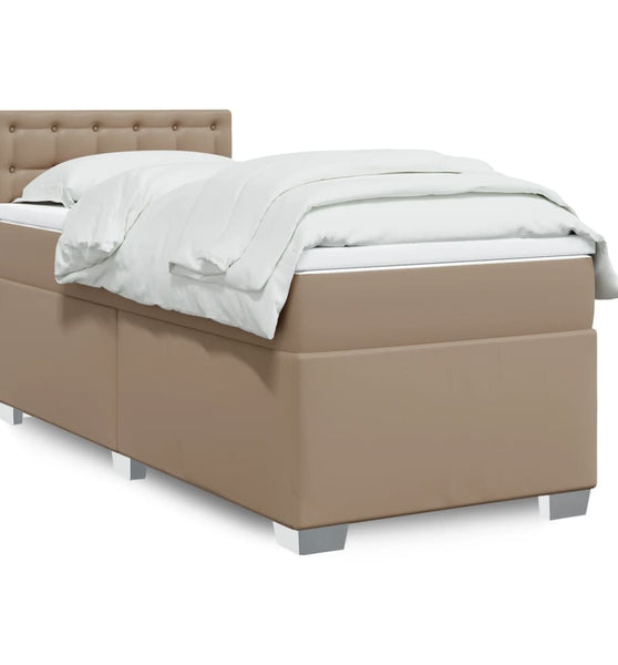 Boxspringbett mit Matratze Cappuccino-Braun 80x200cm Kunstleder