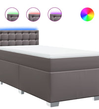 Boxspringbett mit Matratze Grau 90x190 cm Kunstleder