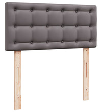 Boxspringbett mit Matratze Grau 90x190 cm Kunstleder