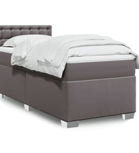 Boxspringbett mit Matratze Grau 90x190 cm Kunstleder