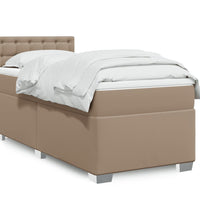 Boxspringbett mit Matratze Cappuccino-Braun 90x190cm Kunstleder