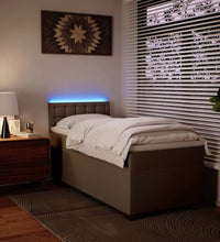 Boxspringbett mit Matratze Cappuccino-Braun 90x200cm Kunstleder