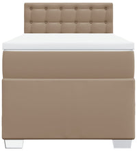 Boxspringbett mit Matratze Cappuccino-Braun 90x200cm Kunstleder