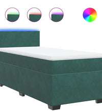 Boxspringbett mit Matratze Dunkelgrün 80x200 cm Samt