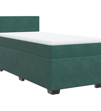 Boxspringbett mit Matratze Dunkelgrün 80x200 cm Samt
