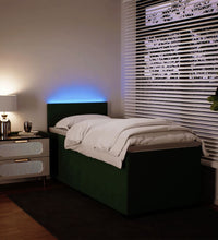 Boxspringbett mit Matratze Dunkelgrün 80x200 cm Samt