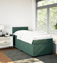 Boxspringbett mit Matratze Dunkelgrün 80x200 cm Samt