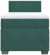 Boxspringbett mit Matratze Dunkelgrün 80x200 cm Samt