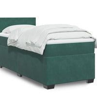 Boxspringbett mit Matratze Dunkelgrün 80x200 cm Samt