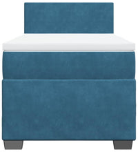 Boxspringbett mit Matratze Blau 80x200 cm Samt
