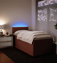 Boxspringbett mit Matratze Rosa 80x200 cm Samt