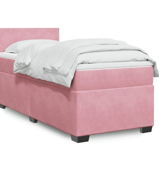 Boxspringbett mit Matratze Rosa 80x200 cm Samt