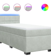 Boxspringbett mit Matratze Hellgrau 80x200 cm Samt