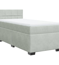 Boxspringbett mit Matratze Hellgrau 80x200 cm Samt
