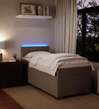 Boxspringbett mit Matratze Hellgrau 80x200 cm Samt