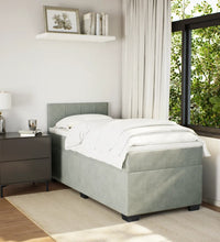 Boxspringbett mit Matratze Hellgrau 80x200 cm Samt