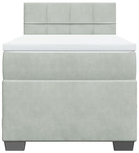 Boxspringbett mit Matratze Hellgrau 80x200 cm Samt