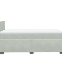 Boxspringbett mit Matratze Hellgrau 80x200 cm Samt
