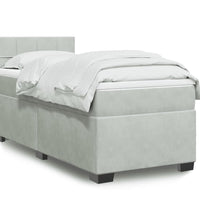 Boxspringbett mit Matratze Hellgrau 80x200 cm Samt
