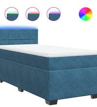Boxspringbett mit Matratze Blau 80x200 cm Samt