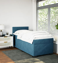 Boxspringbett mit Matratze Blau 80x200 cm Samt