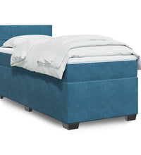 Boxspringbett mit Matratze Blau 80x200 cm Samt