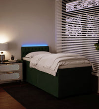 Boxspringbett mit Matratze Dunkelgrün 80x200 cm Samt