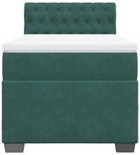 Boxspringbett mit Matratze Dunkelgrün 80x200 cm Samt