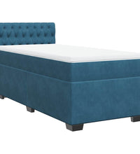 Boxspringbett mit Matratze Blau 80x200 cm Samt