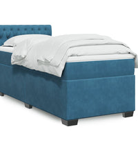 Boxspringbett mit Matratze Blau 80x200 cm Samt