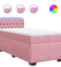Boxspringbett mit Matratze Rosa 80x200 cm Samt