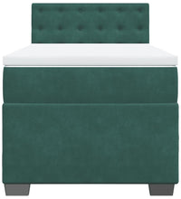 Boxspringbett mit Matratze Dunkelgrün 80x200 cm Samt