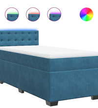 Boxspringbett mit Matratze Blau 80x200 cm Samt