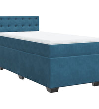 Boxspringbett mit Matratze Blau 80x200 cm Samt