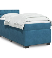 Boxspringbett mit Matratze Blau 80x200 cm Samt