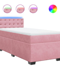Boxspringbett mit Matratze Rosa 80x200 cm Samt