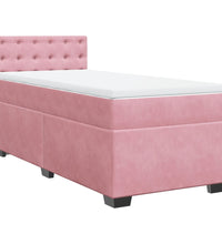 Boxspringbett mit Matratze Rosa 80x200 cm Samt