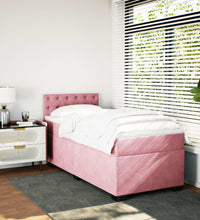 Boxspringbett mit Matratze Rosa 80x200 cm Samt