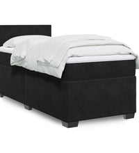 Boxspringbett mit Matratze Schwarz 90x190 cm Samt