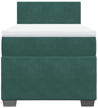 Boxspringbett mit Matratze Dunkelgrün 90x190 cm Samt