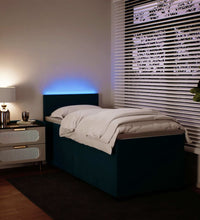 Boxspringbett mit Matratze Blau 90x190 cm Samt
