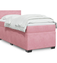 Boxspringbett mit Matratze Rosa 90x190 cm Samt
