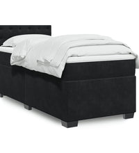 Boxspringbett mit Matratze Schwarz 90x190 cm Samt