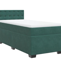 Boxspringbett mit Matratze Dunkelgrün 90x190 cm Samt