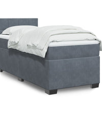 Boxspringbett mit Matratze Dunkelgrau 90x190 cm Samt