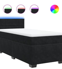 Boxspringbett mit Matratze Schwarz 90x190 cm Samt