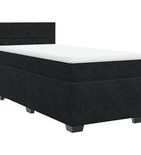 Boxspringbett mit Matratze Schwarz 90x190 cm Samt