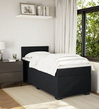 Boxspringbett mit Matratze Schwarz 90x190 cm Samt