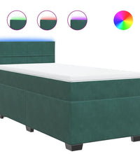Boxspringbett mit Matratze Dunkelgrün 90x190 cm Samt